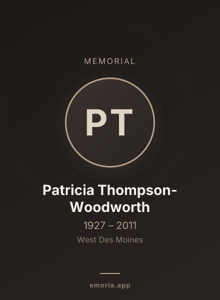 Memorial portrait of Patricia Thompson-Woodworth