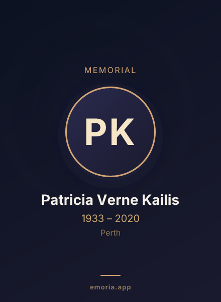 Memorial portrait of Patricia Verne Kailis