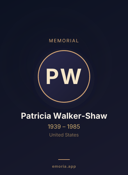 Memorial portrait of Patricia Walker-Shaw