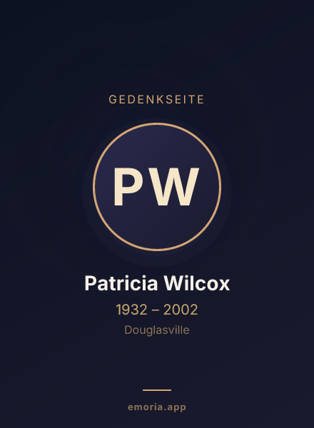 Gedenkportrait von Patricia Wilcox