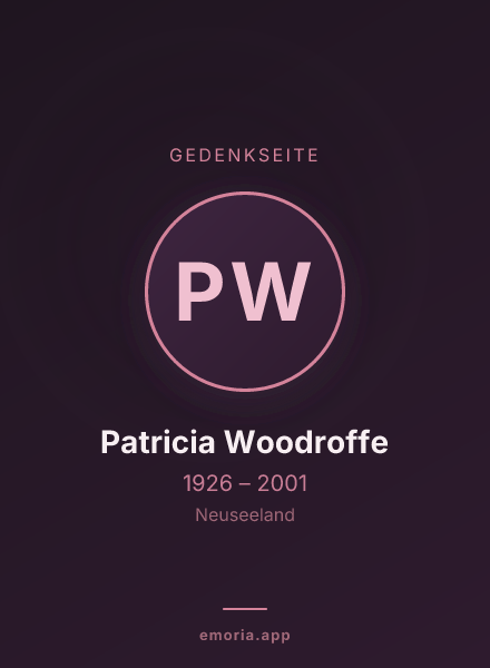 Gedenkportrait von Patricia Woodroffe