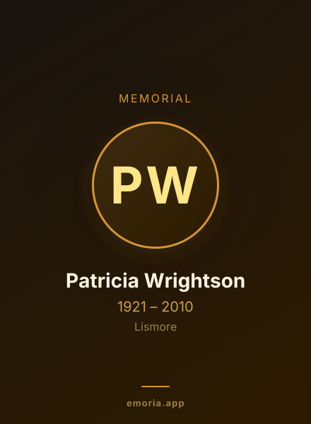 Memorial portrait of Patricia Wrightson
