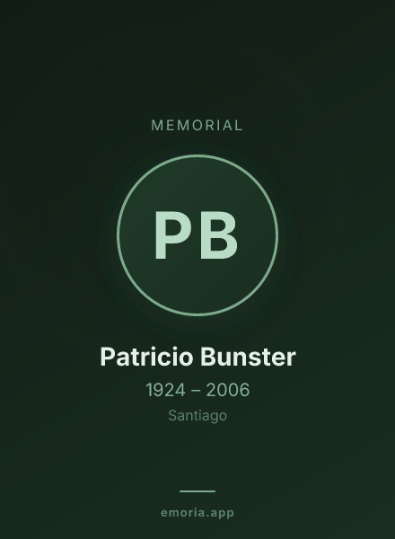 Memorial portrait of Patricio Bunster