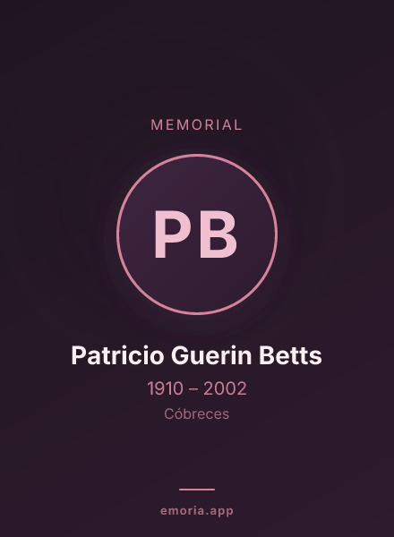 Memorial portrait of Patricio Guerin Betts