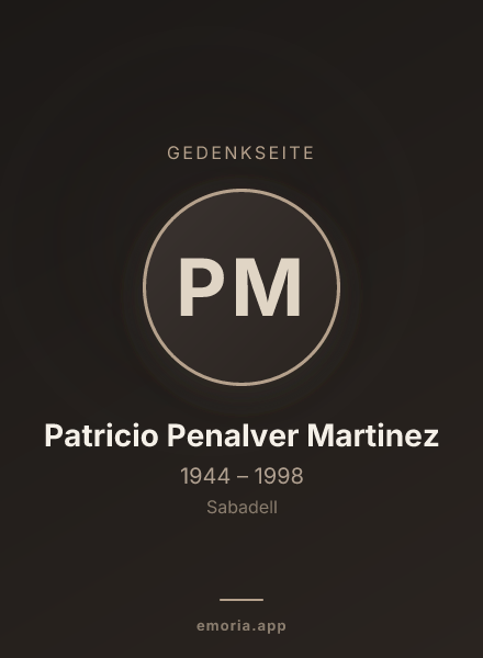 Gedenkportrait von Patricio Penalver Martinez