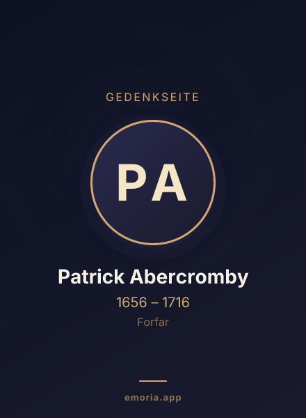 Gedenkportrait von Patrick Abercromby