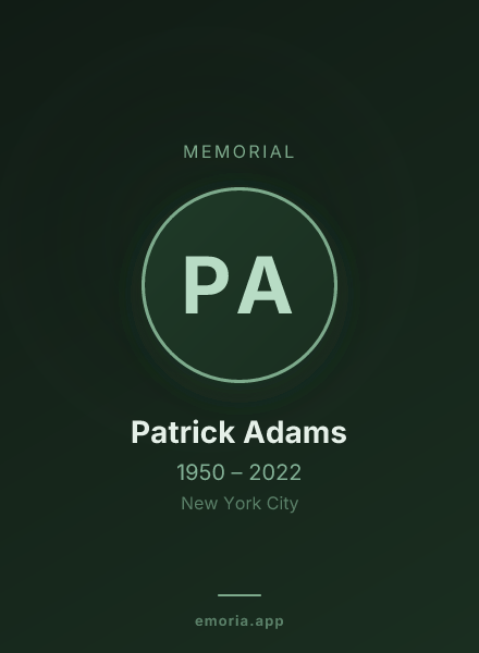 Memorial portrait of Patrick Adams