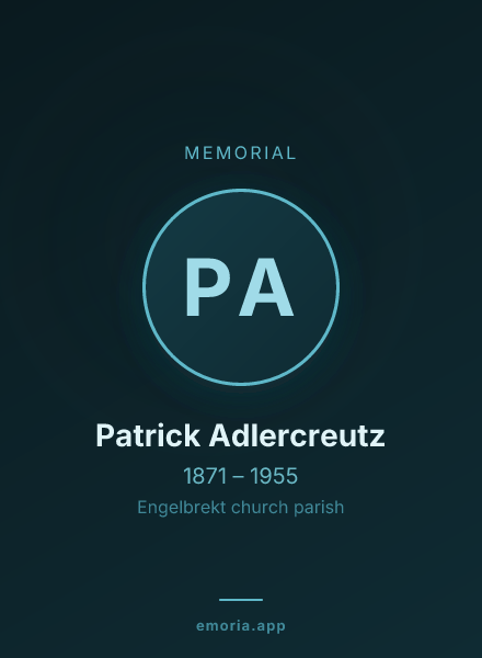 Memorial portrait of Patrick Adlercreutz