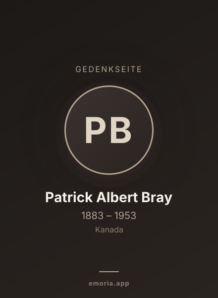 Gedenkportrait von Patrick Albert Bray