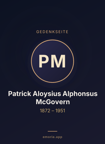 Gedenkportrait von Patrick Aloysius Alphonsus McGovern