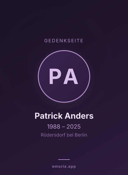 Gedenkportrait von Patrick Anders