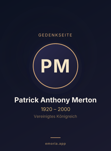 Gedenkportrait von Patrick Anthony Merton
