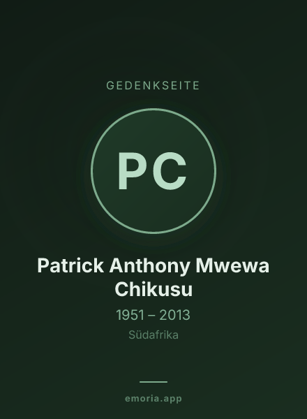 Gedenkportrait von Patrick Anthony Mwewa Chikusu
