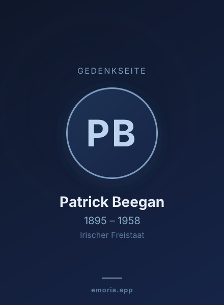 Gedenkportrait von Patrick Beegan