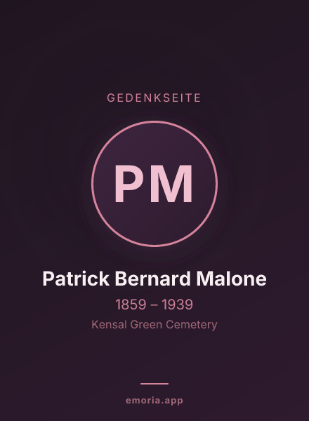 Gedenkportrait von Patrick Bernard Malone