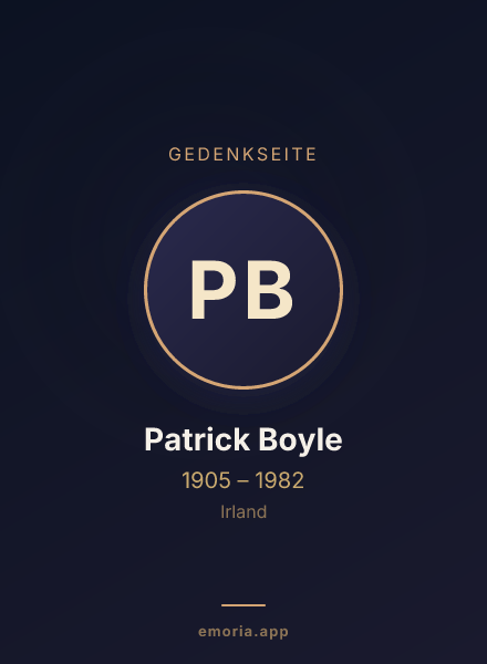 Gedenkportrait von Patrick Boyle