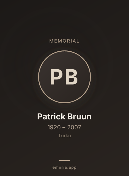 Memorial portrait of Patrick Bruun
