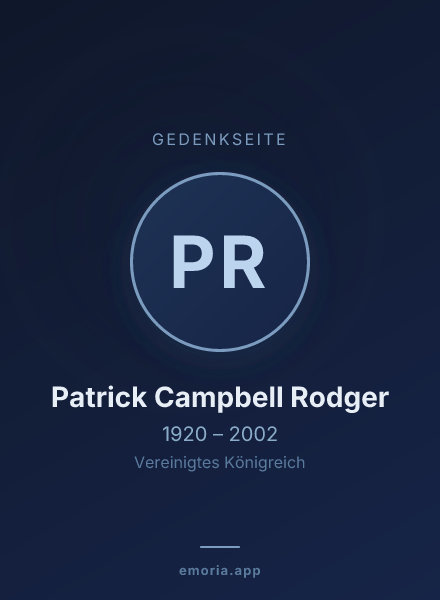Gedenkportrait von Patrick Campbell Rodger