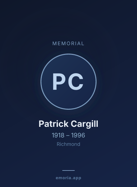 Memorial portrait of Patrick Cargill