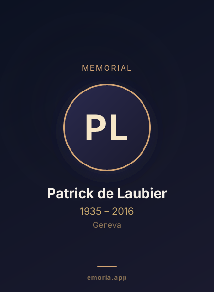 Memorial portrait of Patrick de Laubier