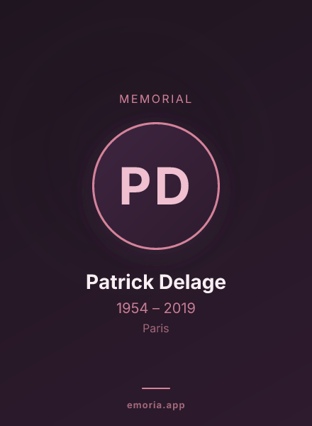 Memorial portrait of Patrick Delage