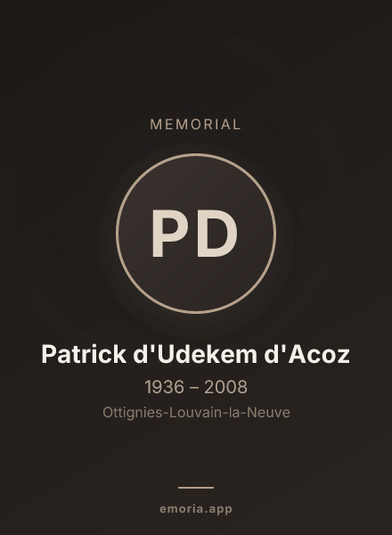 Memorial portrait of Patrick d'Udekem d'Acoz