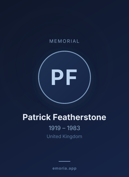 Memorial portrait of Patrick Featherstone