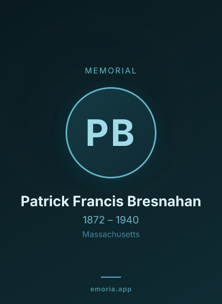 Memorial portrait of Patrick Francis Bresnahan