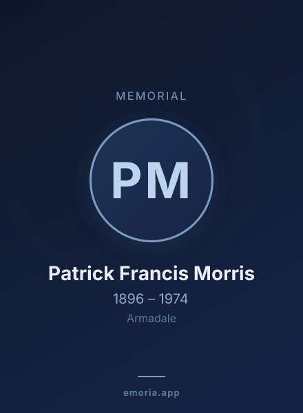 Memorial portrait of Patrick Francis Morris