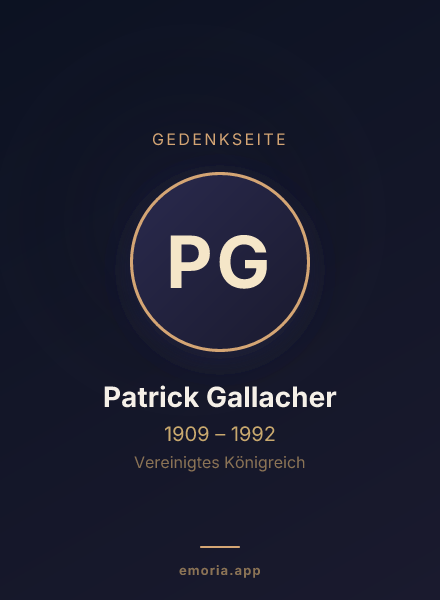 Gedenkportrait von Patrick Gallacher