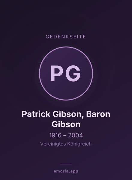Gedenkportrait von Patrick Gibson, Baron Gibson