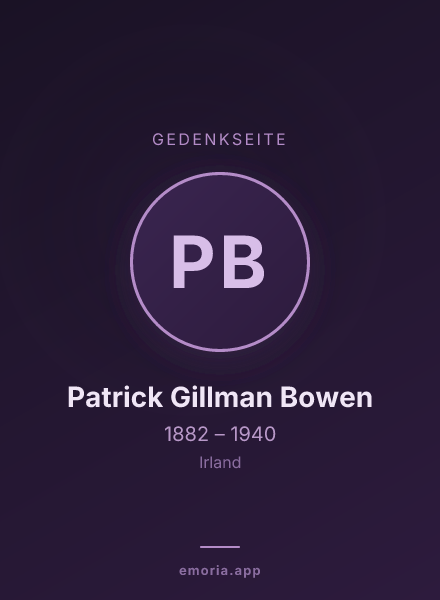 Gedenkportrait von Patrick Gillman Bowen