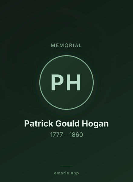 Memorial portrait of Patrick Gould Hogan