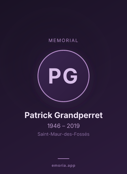 Memorial portrait of Patrick Grandperret