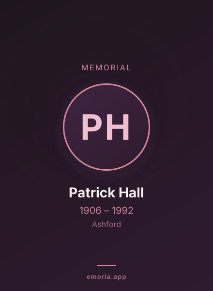 Memorial portrait of Patrick Hall