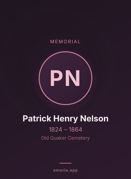 Memorial portrait of Patrick Henry Nelson