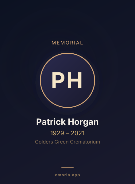 Memorial portrait of Patrick Horgan