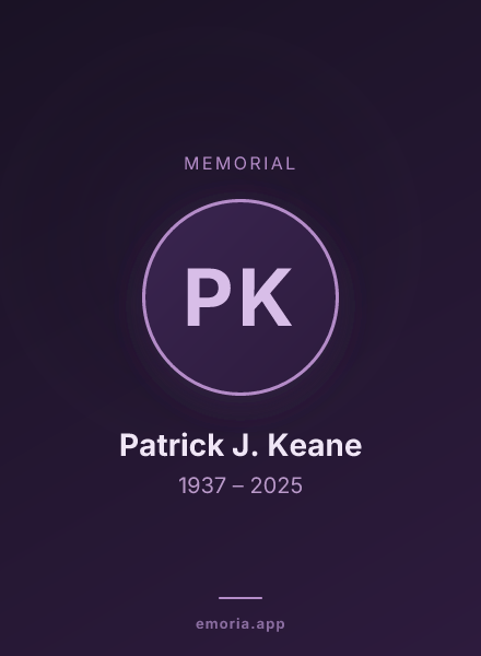 Memorial portrait of Patrick J. Keane