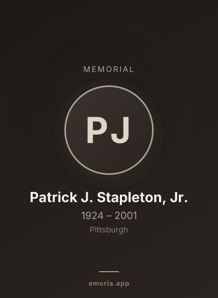 Memorial portrait of Patrick J. Stapleton, Jr.