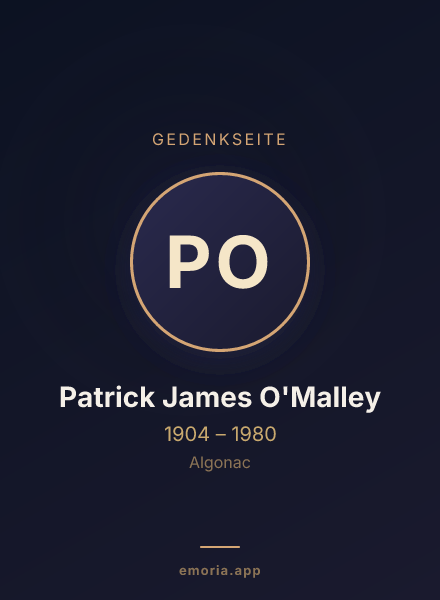Gedenkportrait von Patrick James O'Malley