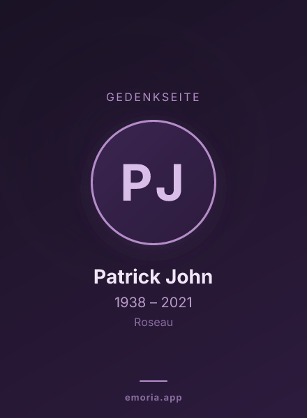 Gedenkportrait von Patrick John