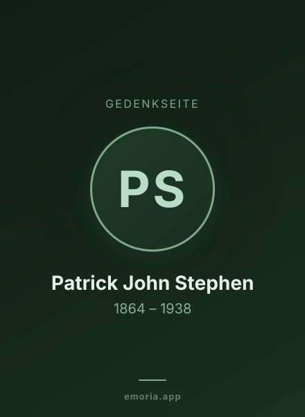 Gedenkportrait von Patrick John Stephen