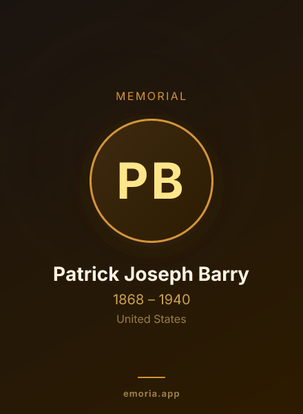Memorial portrait of Patrick Joseph Barry