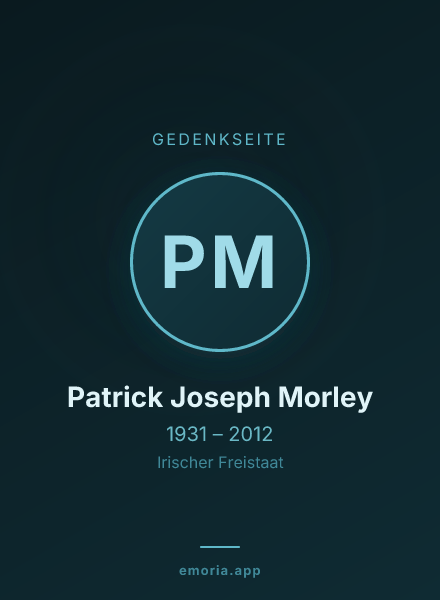 Gedenkportrait von Patrick Joseph Morley