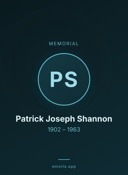 Memorial portrait of Patrick Joseph Shannon