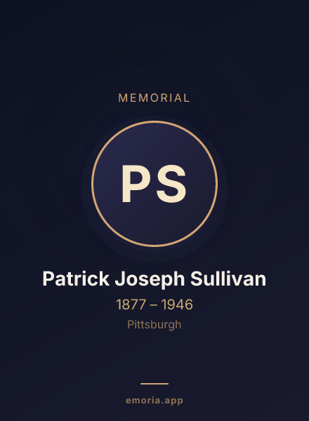 Memorial portrait of Patrick Joseph Sullivan