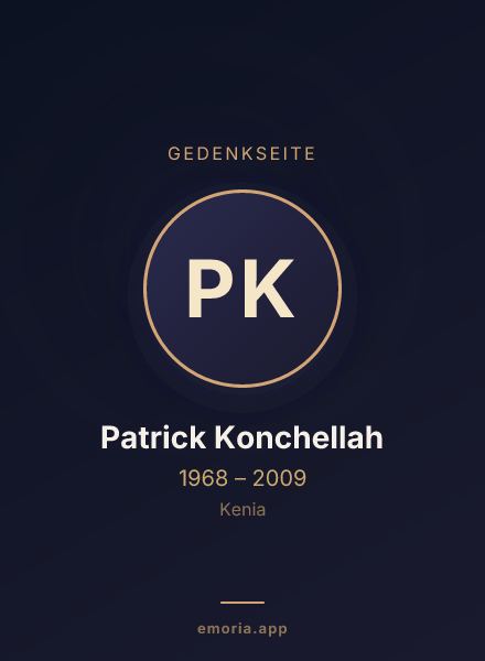 Gedenkportrait von Patrick Konchellah