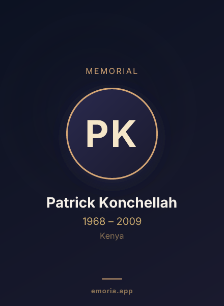 Memorial portrait of Patrick Konchellah