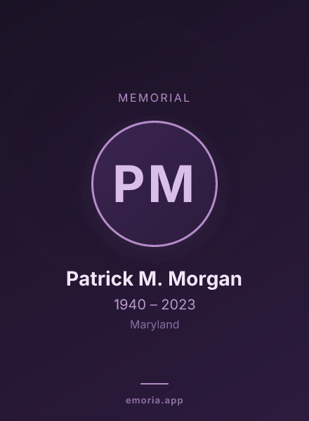 Memorial portrait of Patrick M. Morgan