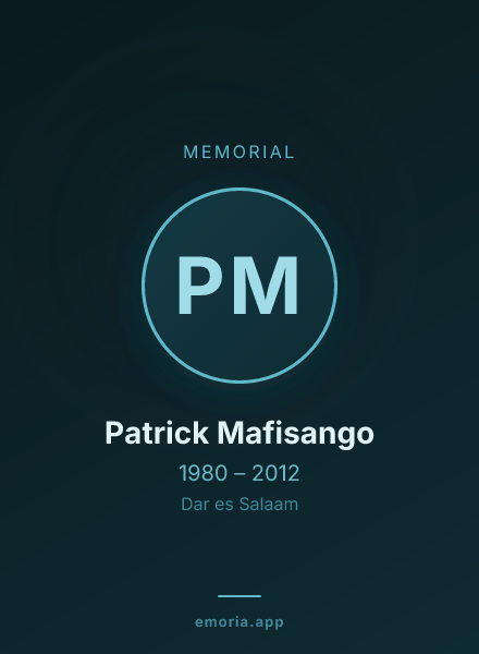 Memorial portrait of Patrick Mafisango